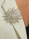 1pc Rhinestone Faux Pearl Brooch