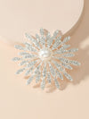 1pc Rhinestone Faux Pearl Brooch