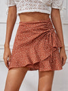 Wrap Tie Side Allover Skirt