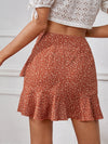 Wrap Tie Side Allover Skirt