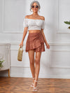 Wrap Tie Side Allover Skirt