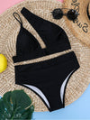 Cut out One Shoulder Bikini Swimsuit