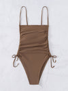 Drawstring Side One Piece Swimsuit