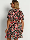 Plus Allover Floral Print Dress Without Belt