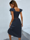 Twist Front Plunging Neck Crop Top Skirt