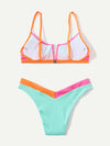 Colorblock V Wired Bikini Swimsuit