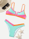 Colorblock V Wired Bikini Swimsuit