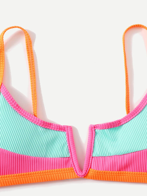 Colorblock V Wired Bikini Swimsuit