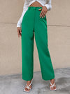 Solid High Rise Tailored Pants