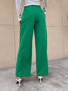 Solid High Rise Tailored Pants