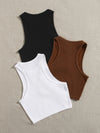 Yoga Basic 3pcs Rib-knit Sports Tank Top