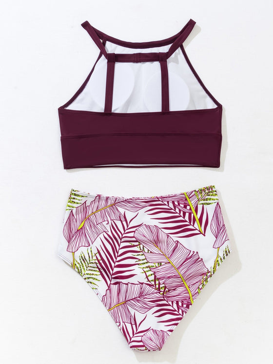 Tropical Print Bikini Swimsuit