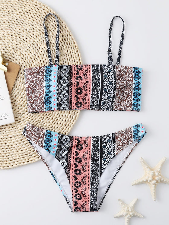 Allover Print Bikini Swimsuit