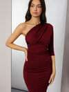 One Shoulder Ruched Bodycon Dress