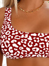 Leopard Print One Shoulder Bikini Top