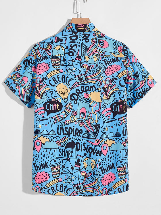 Men Pop Art Print Shirt