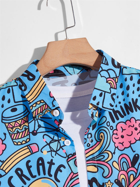 Men Pop Art Print Shirt