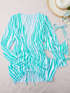 3pack Striped Halter Triangle Thong Bikini Swimsuit Cover Up