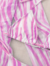 3pack Striped Halter Triangle Thong Bikini Swimsuit Cover Up