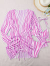 3pack Striped Halter Triangle Thong Bikini Swimsuit Cover Up