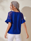 Bell Sleeve Lace Insert Top