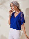 Bell Sleeve Lace Insert Top