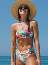 Tropical Print Bandeau Bikini Swimsuit