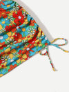 3pack Floral Print Bikini Swimsuit With Beach Skirt