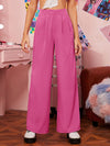 Zipper Fly Fold Pleated Palazzo Pants