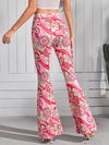 Floral Print Flare Leg Pants