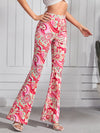 Floral Print Flare Leg Pants