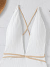 Crisscross Knot Plunging One Piece Swimsuit