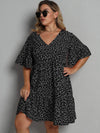 Plus Allover Heart Print Smock Dress