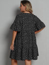 Plus Allover Heart Print Smock Dress