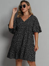 Plus Allover Heart Print Smock Dress