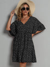 Plus Allover Heart Print Smock Dress