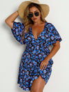 Plus Allover Floral Print Dress Without Belt