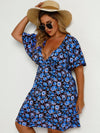 Plus Allover Floral Print Dress Without Belt