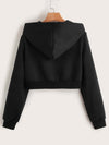 Zip Up Hooded Crop Sweatshirt