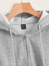 Zip Up Hooded Crop Sweatshirt