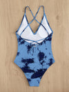 Tie Dye Ruched Back One Piece Swimsuit