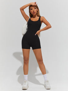  PETITE Solid Unitard Tank Romper