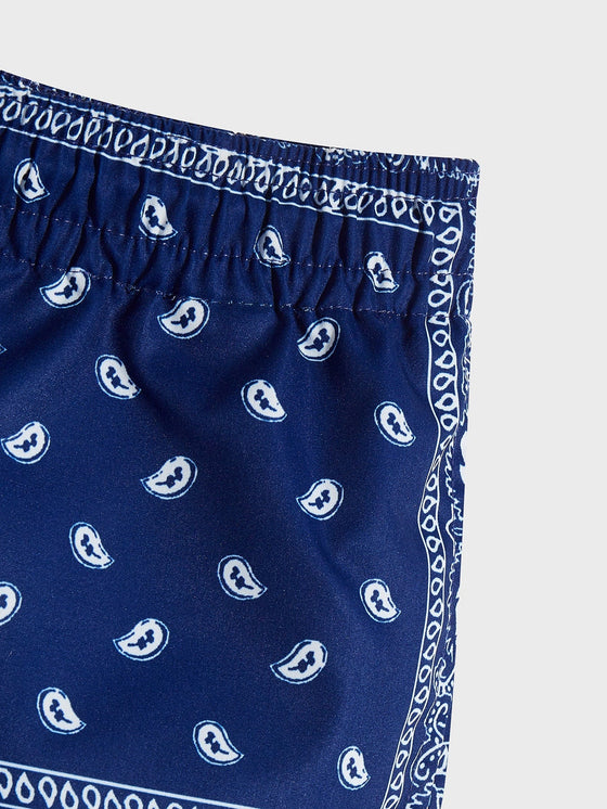 Men Drawstring Waist Paisley Print Shorts