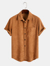 Men Pocket Patched Button Up Shirt