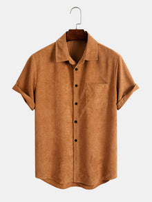  Men Pocket Patched Button Up Shirt