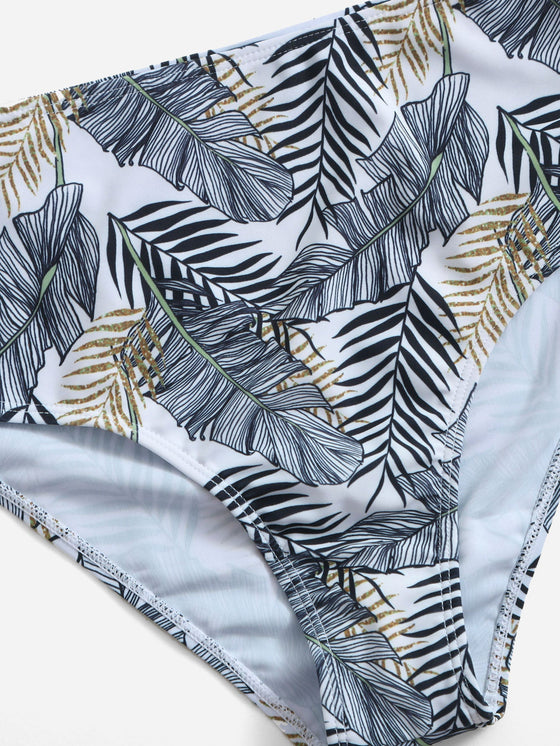 Plant Print Bikini Swimsuit