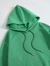 Solid Drawstring Pocket Front Hooded Sweatshirt