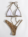 Leopard Halter Bikini Swimsuit