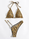 Leopard Halter Bikini Swimsuit