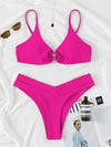 Plain Ring Linked Bikini Swimsuit